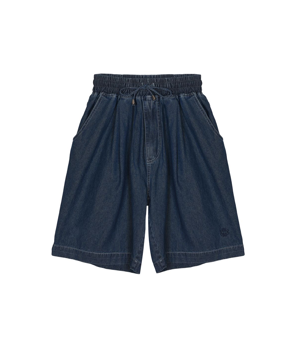 닉앤니콜(NICK&NICOLE) WASHED BANDING BURMUDA DENIM PANTS_BLUE