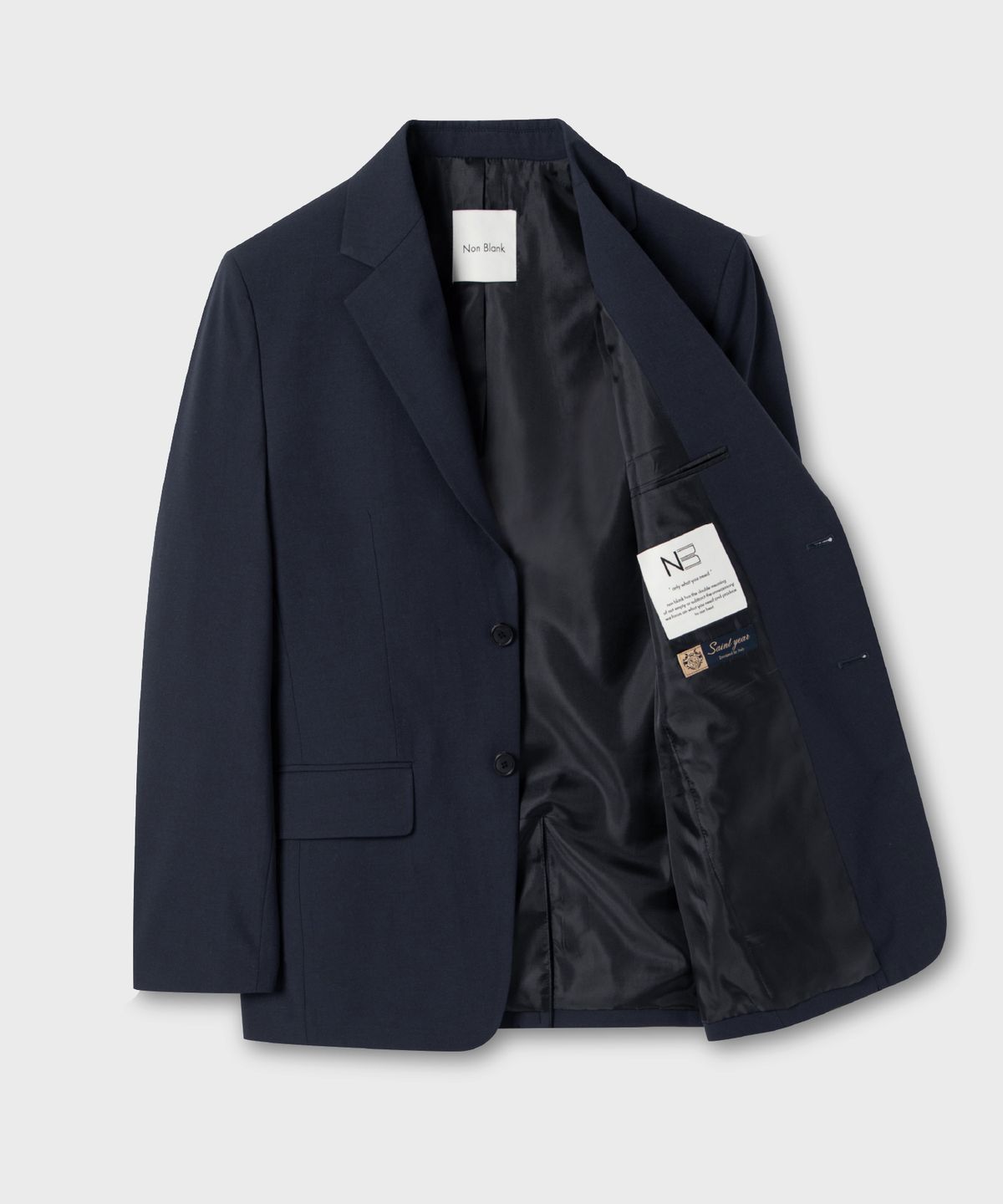 넌블랭크(NONBLANK) [SAINT YEAR] 세미 오버 핏 셋업 수트_DARK NAVY