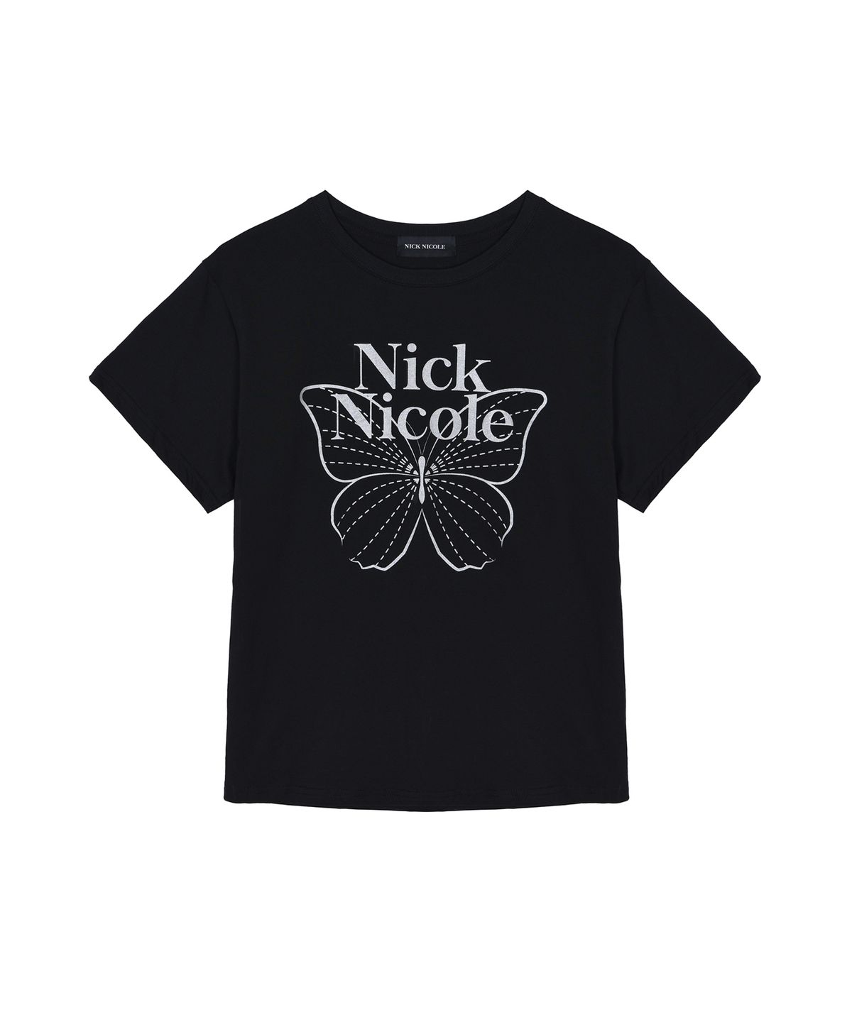 닉앤니콜(NICK&NICOLE) BIG BUTTERFLY SLEEVE TOP_BLACK SILVER