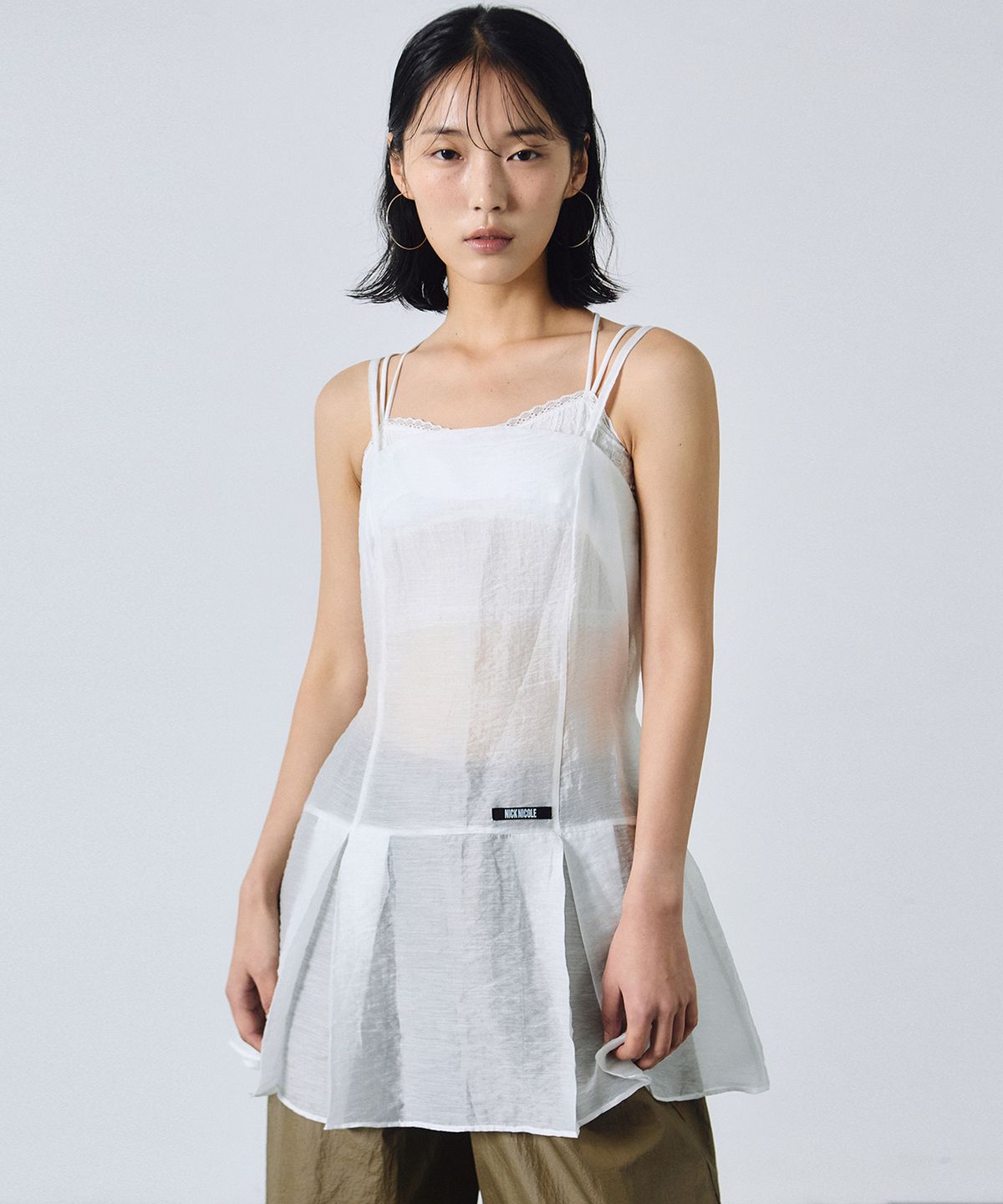 닉앤니콜(NICK&NICOLE) SHEER LAYERED STRAP DRESS_WHITE