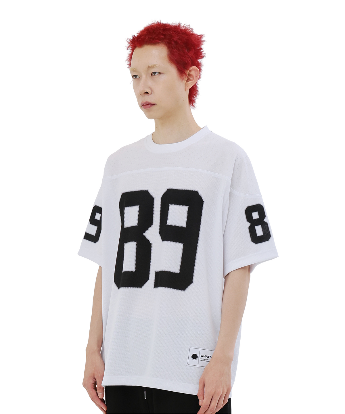 왓더퍽(WHATHEPUCK) WTP 89넘버 로고 하키티셔츠 화이트