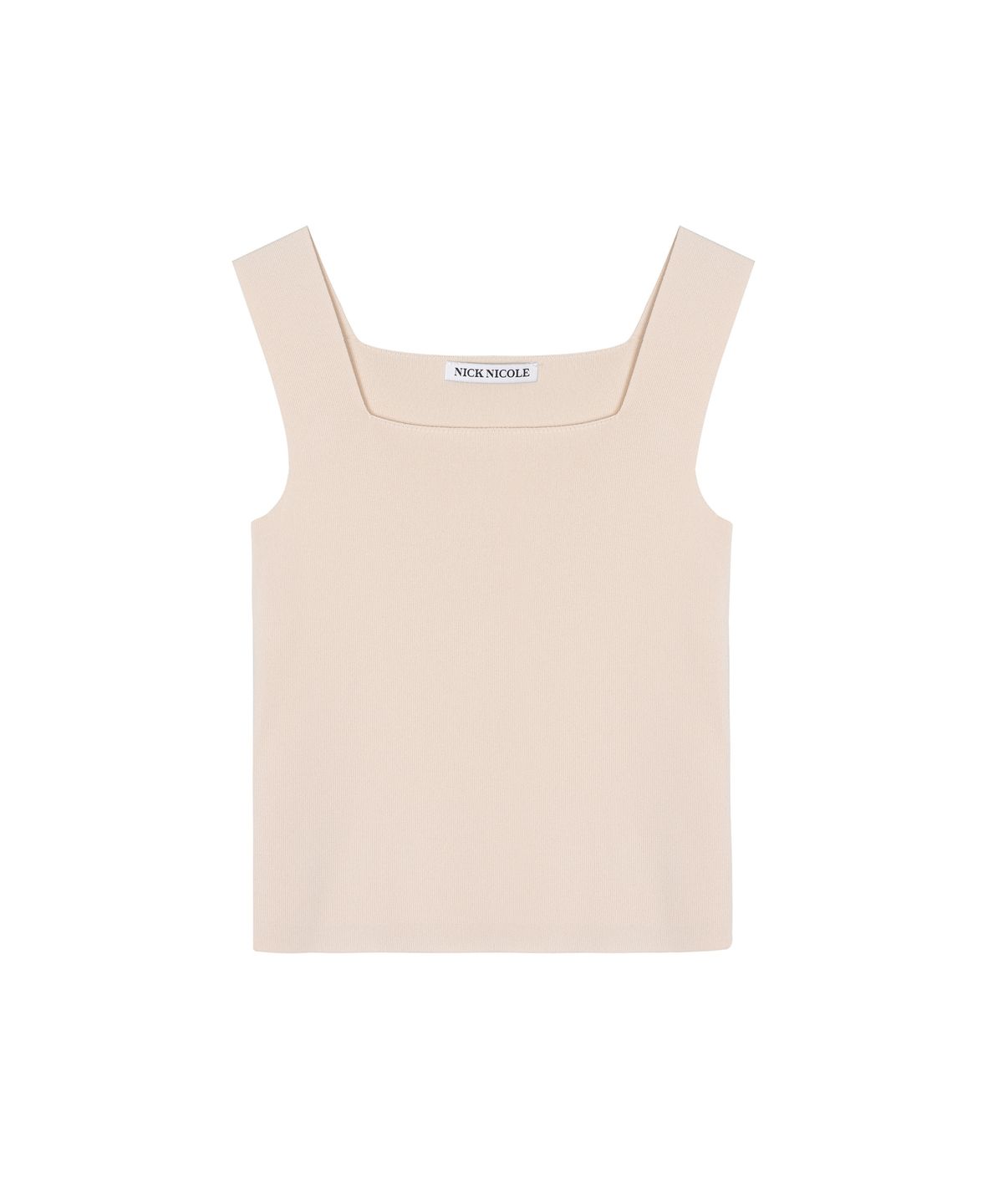닉앤니콜(NICK&NICOLE) CROP SQUARE NECK KNIT SLEEVELESS_BEIGE