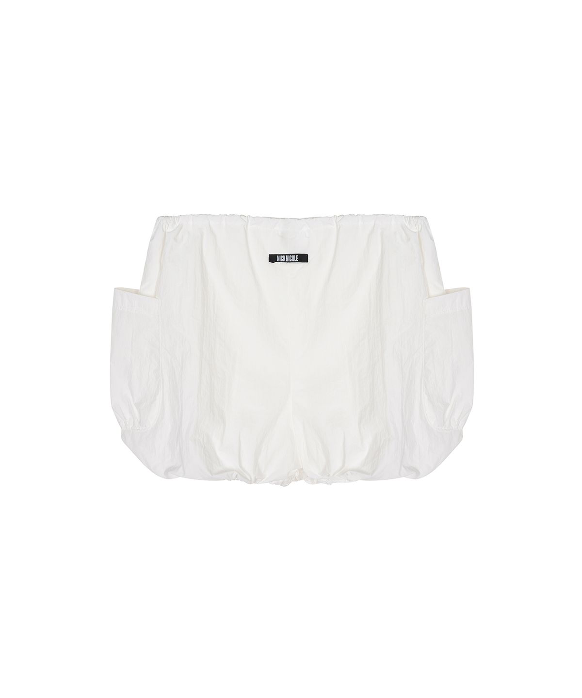 닉앤니콜(NICK&NICOLE) MINIMAL LABEL CARGO SHORT PANTS_IVORY