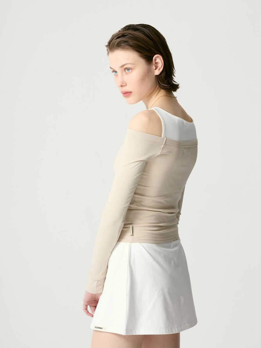 ★GLOWNY★ GIRLFRIEND OFF SHOULDER TOP TAN GY24ALS003PK MUSINSA | GLOWNY GIRLFRIEND OFF SHOULDER TOP (TAN)