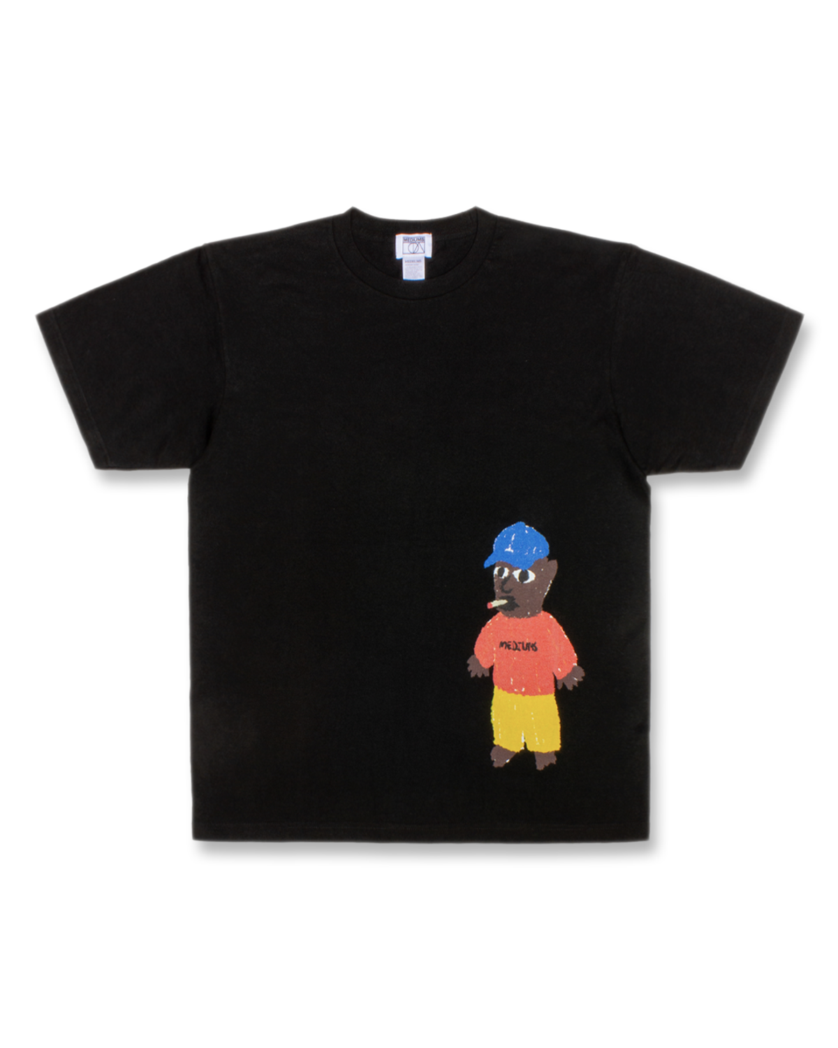 미디엄스(MEDIUMS) Cigarette Man Tee - Black (담배 아저씨 티셔츠)