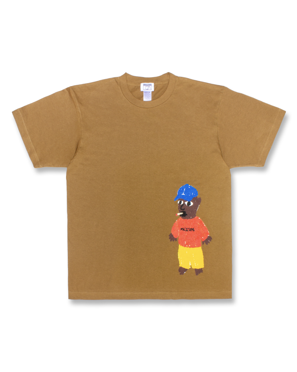 미디엄스(MEDIUMS) Cigarette Man Tee - Caramel (담배 아저씨 티셔츠)