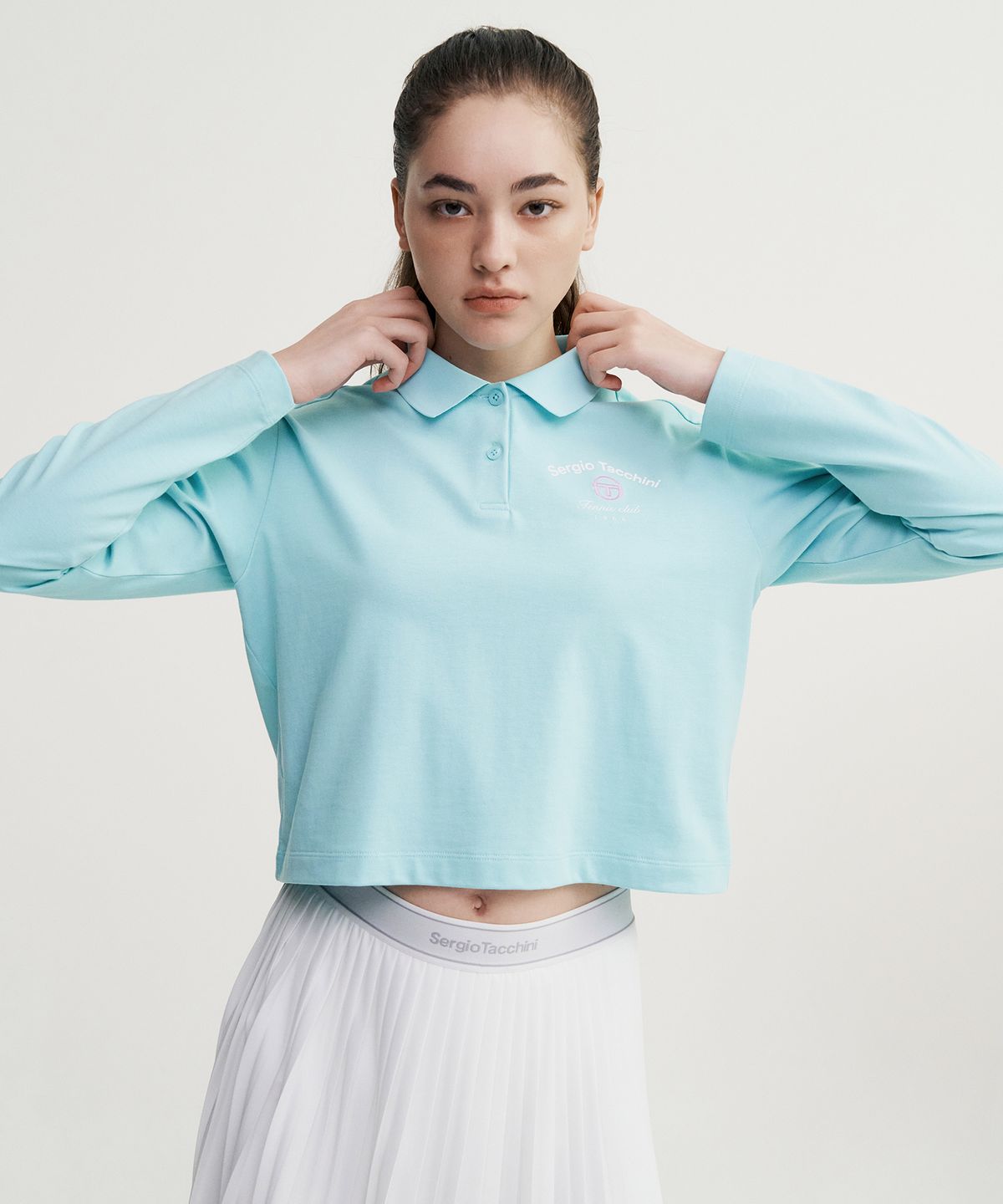 세르지오 타키니(SERGIO TACCHINI) W 데일리 저지 긴팔 폴로 (L.Turquoise)