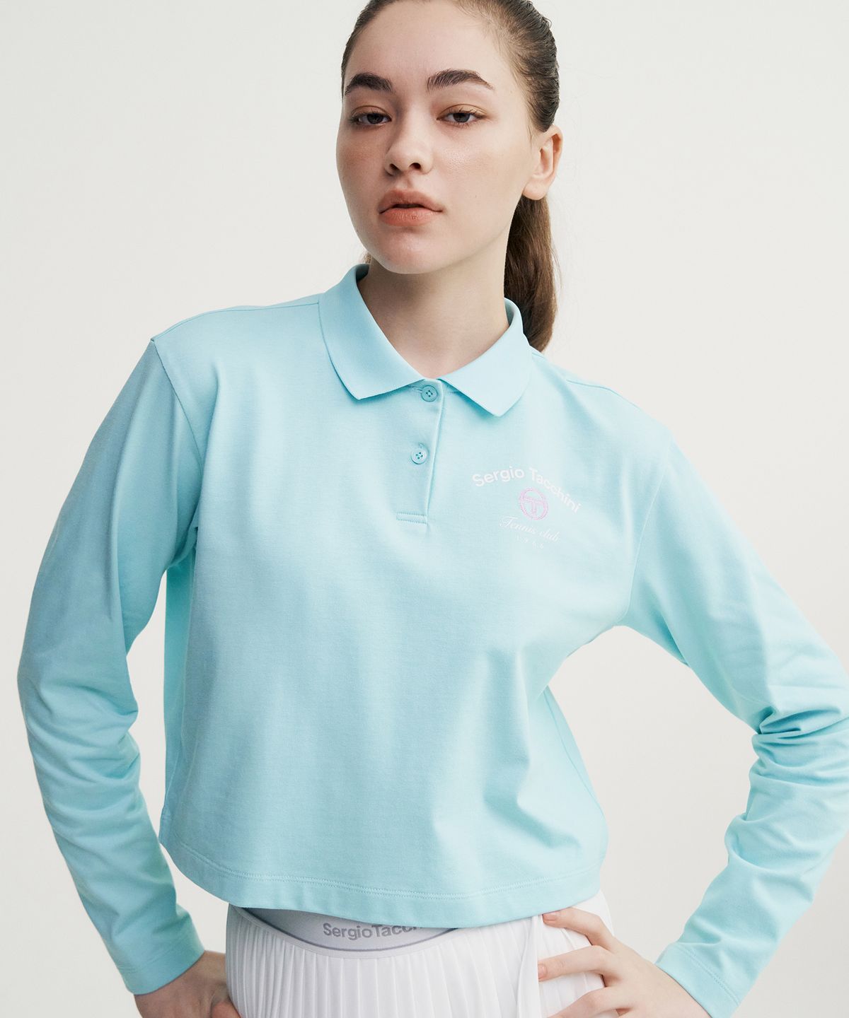 세르지오 타키니(SERGIO TACCHINI) W 데일리 저지 긴팔 폴로 (L.Turquoise)