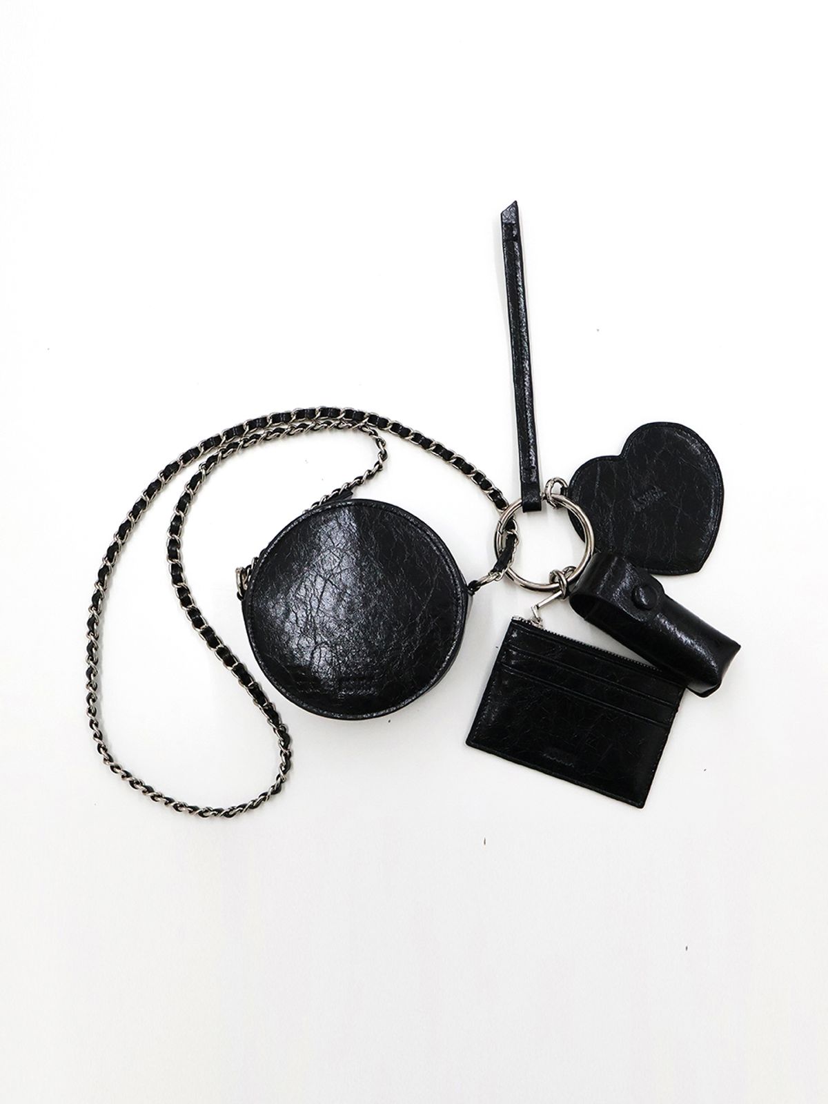 아수라(ASURA) LAYERED LEATHER BAG (BLACK)