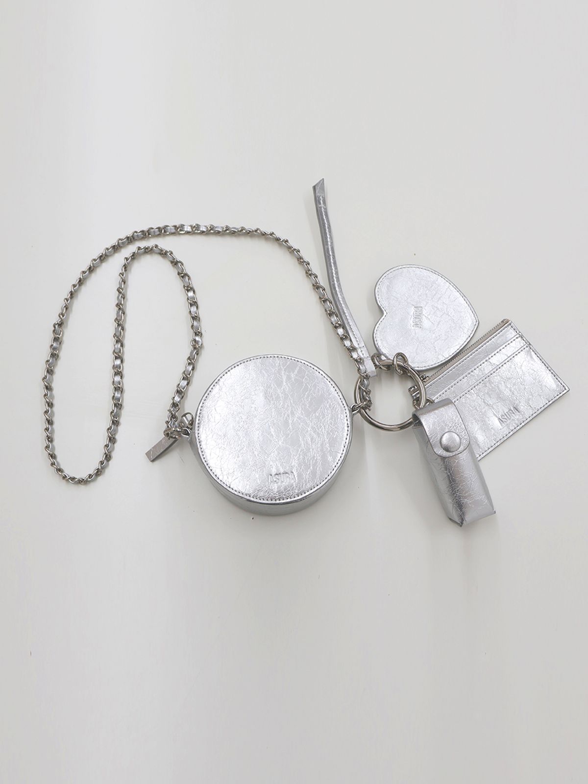 아수라(ASURA) LAYERED LEATHER BAG (SILVER)
