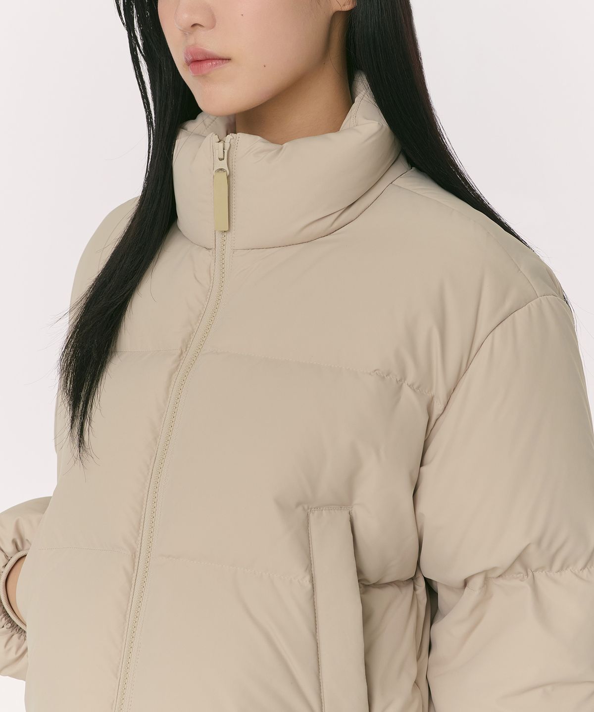 무신사 스탠다드 우먼(MUSINSA STANDARD WOMAN) 우먼즈 다운 푸퍼 크롭 패딩 재킷 [베이지]