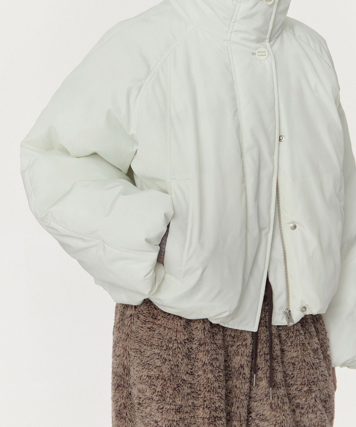 무신사 스탠다드 우먼(MUSINSA STANDARD WOMAN) 우먼즈 후디드 숏 패딩 재킷 [아이보리]