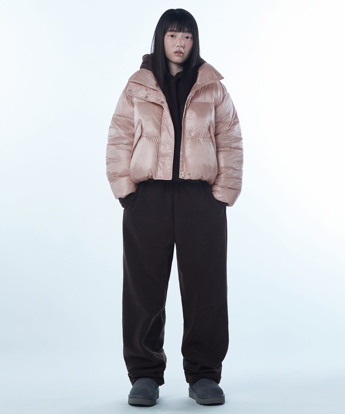 무신사 스탠다드 우먼(MUSINSA STANDARD WOMAN) 우먼즈 데일리 푸퍼 글로시 숏 패딩 재킷 [핑크]