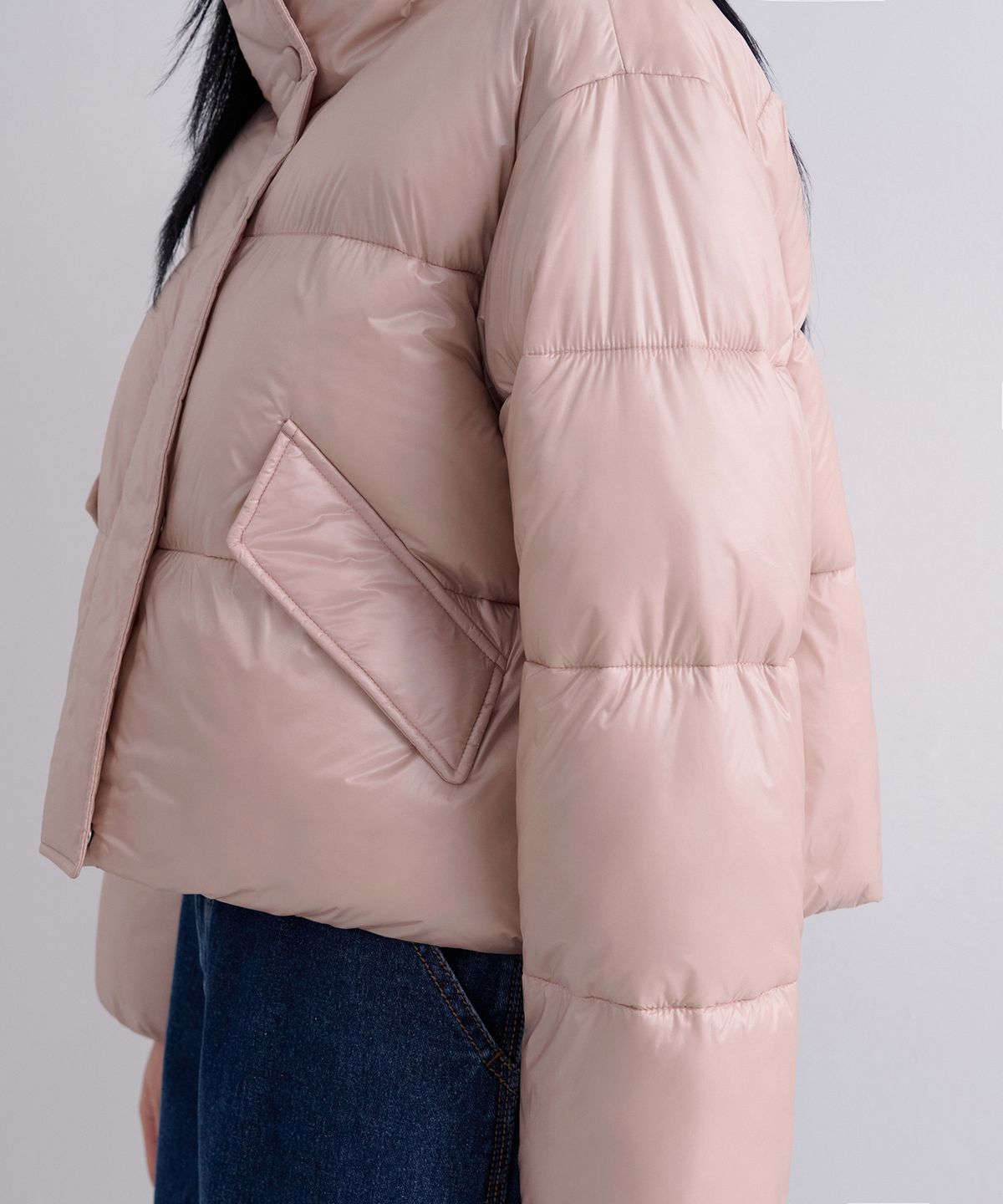 무신사 스탠다드 우먼(MUSINSA STANDARD WOMAN) 우먼즈 데일리 푸퍼 글로시 숏 패딩 재킷 [핑크]