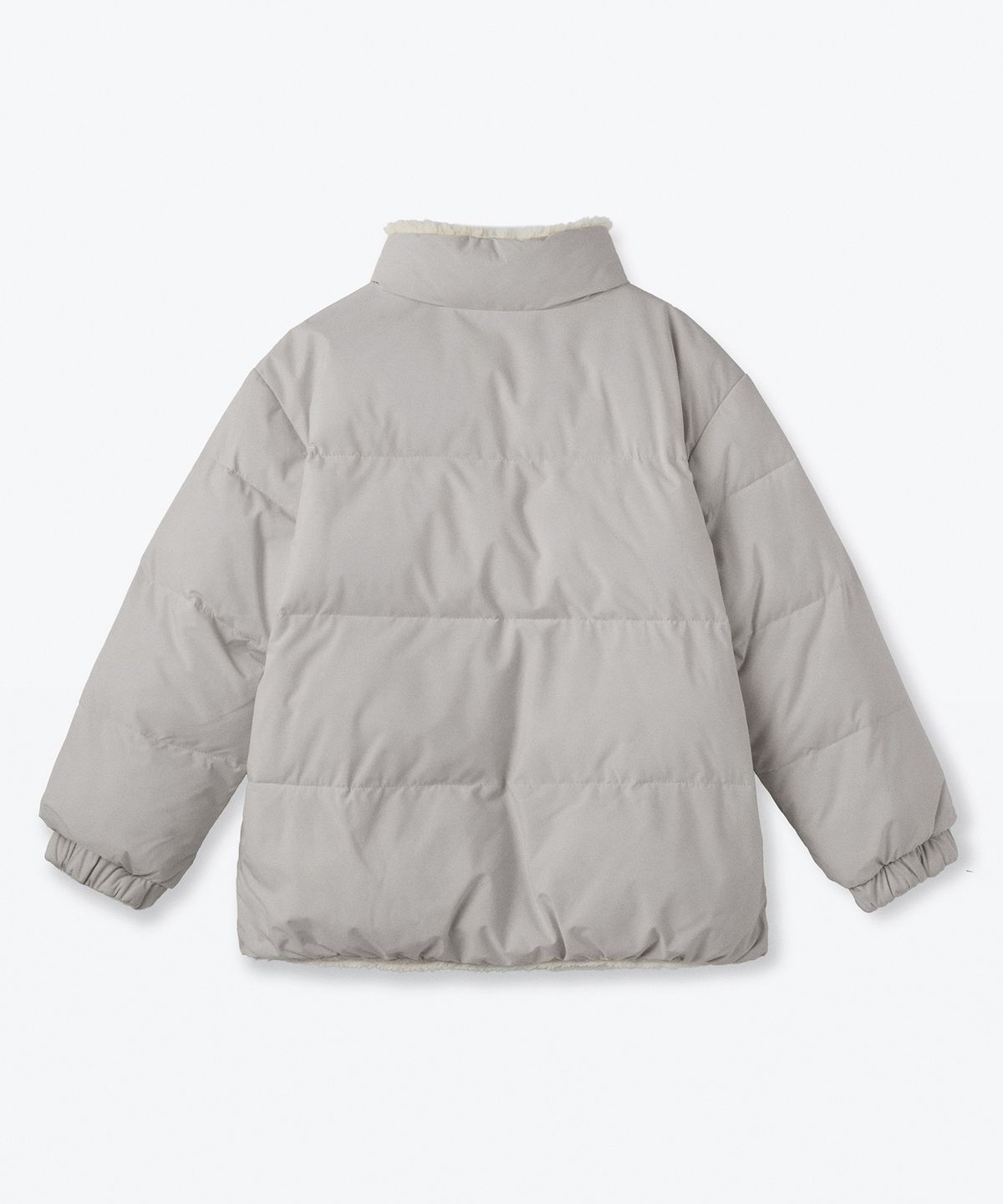 무신사 스탠다드 키즈(MUSINSA STANDARD KIDS) 데일리 푸퍼 리버서블 플리스 숏 패딩 재킷 [애쉬 그레이/크림]