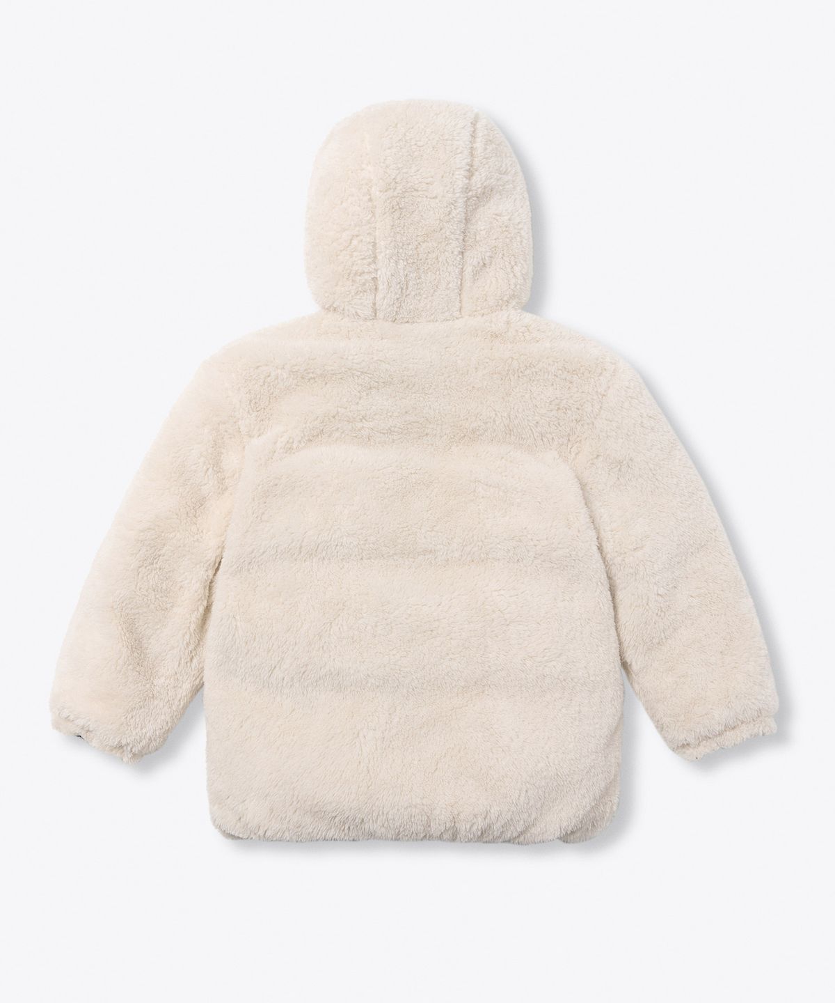무신사 스탠다드 키즈(MUSINSA STANDARD KIDS) 데일리 푸퍼 리버서블 플리스 후디드 패딩 재킷 [블랙/크림]