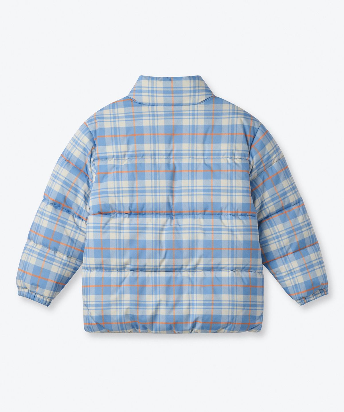 무신사 스탠다드 키즈(MUSINSA STANDARD KIDS) 데일리 푸퍼 리버서블 체크 숏 패딩 재킷 [스카이 블루/크림]