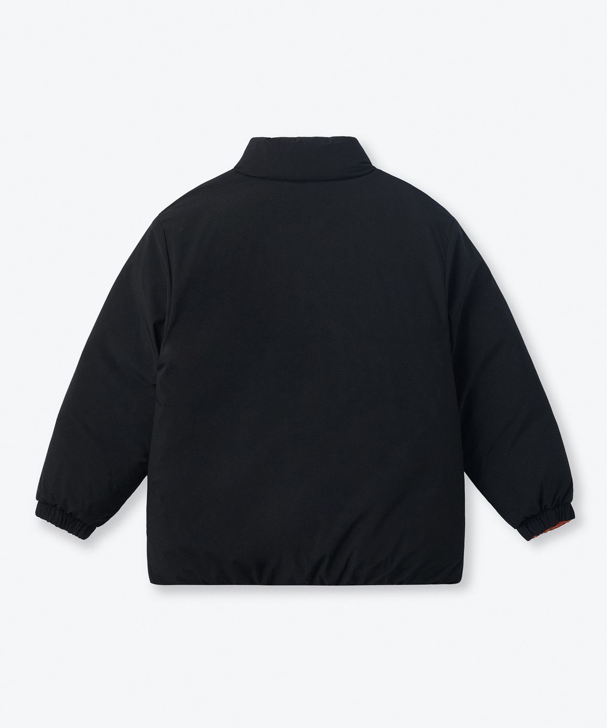 무신사 스탠다드 키즈(MUSINSA STANDARD KIDS) 데일리 푸퍼 리버서블 체크 숏 패딩 재킷 [탠저린/블랙]