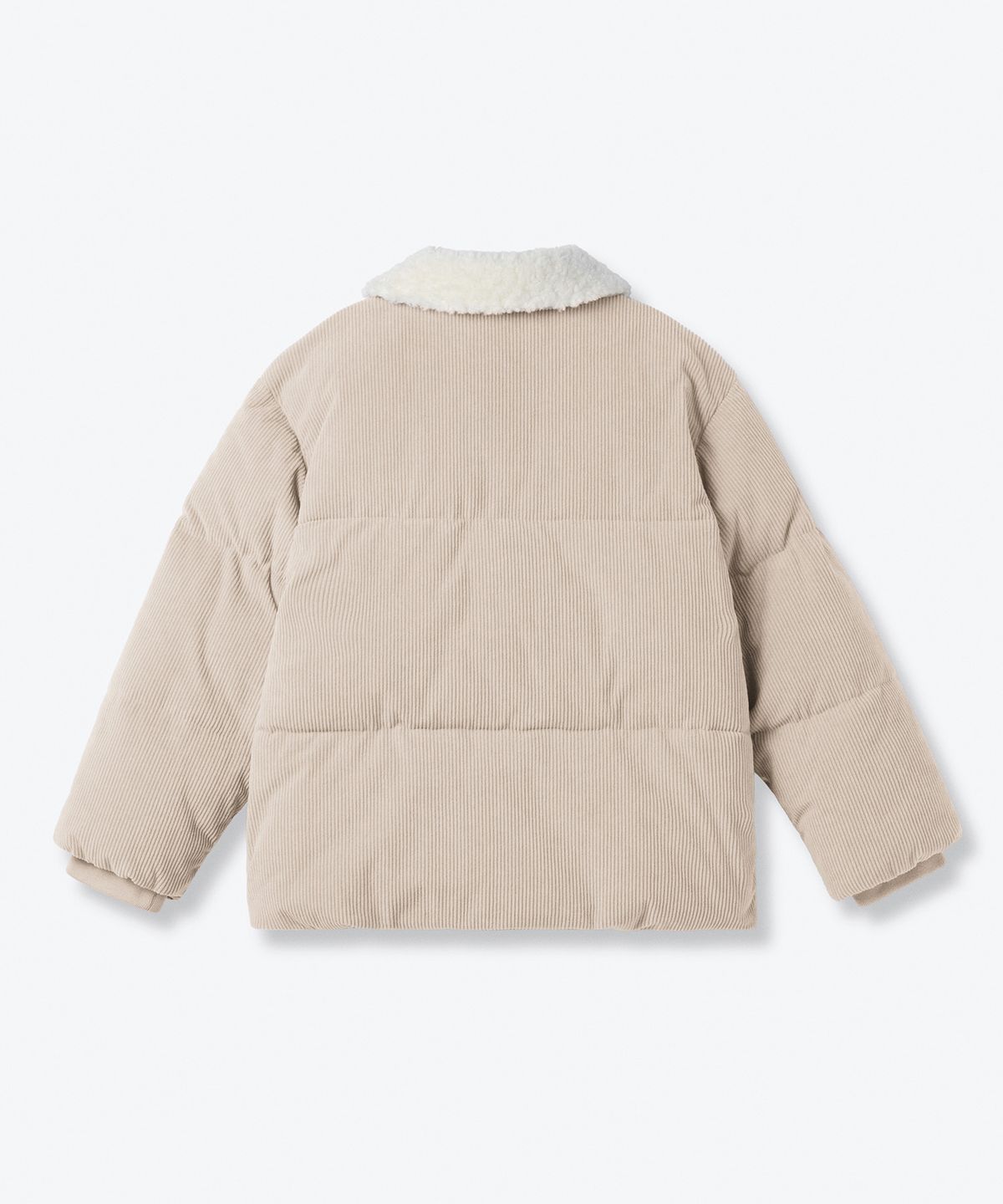 무신사 스탠다드 키즈(MUSINSA STANDARD KIDS) 칼라드 코듀로이 푸퍼 숏 패딩 재킷 [크림]