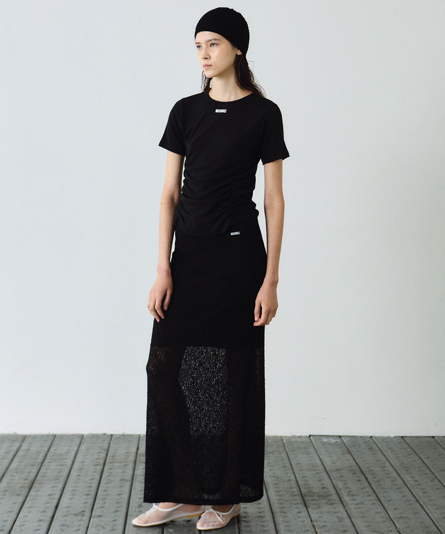 Tシャツ・カットソー NICK&NICOLE NICOLE SHIRRING HALF TOP 4BUK374 MUSINSA | NICK&NICOLE NICOLE SHIRRING HALF TOP_BLACK