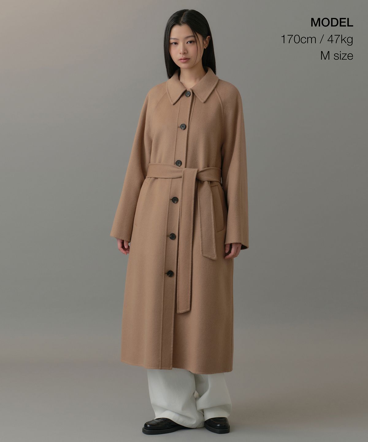 무신사 스탠다드 우먼(MUSINSA STANDARD WOMAN) 우먼즈 캐시미어 블렌드 핸드메이드 발마칸 로브 코트 [카멜]