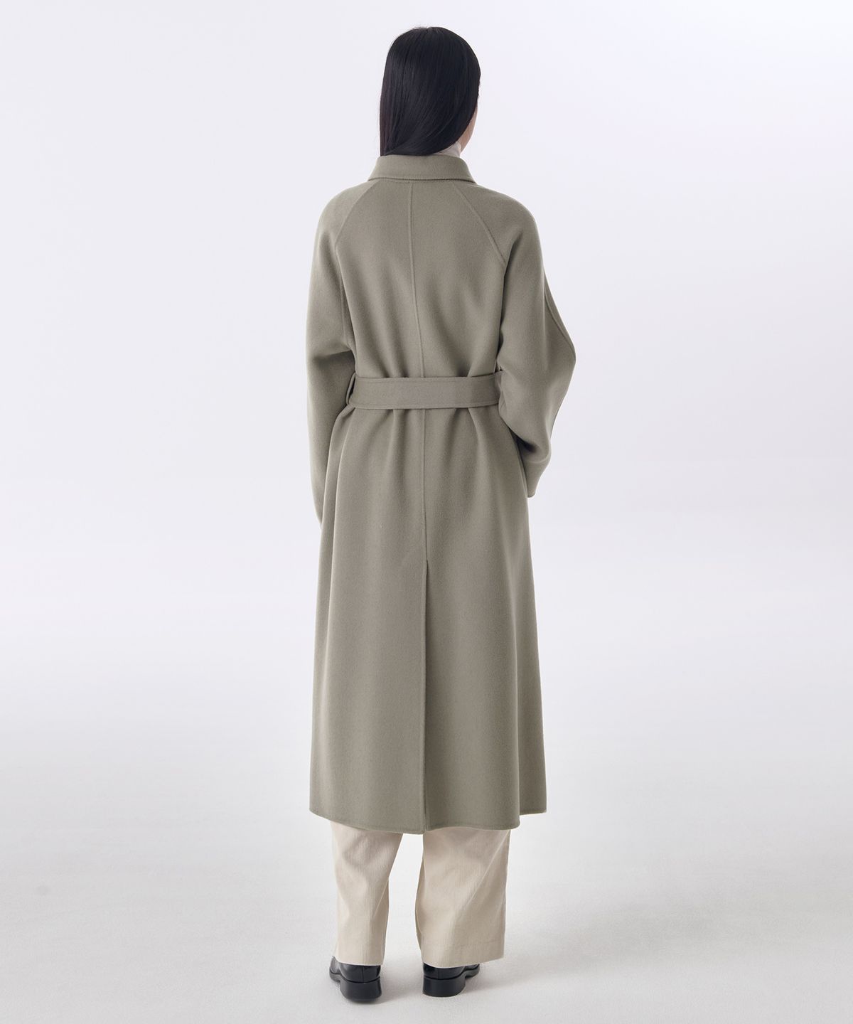 무신사 스탠다드 우먼(MUSINSA STANDARD WOMAN) 우먼즈 캐시미어 블렌드 핸드메이드 발마칸 로브 코트 [라이트 카키]