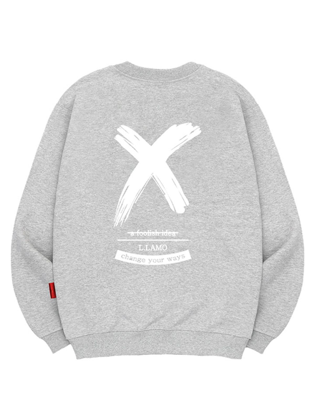 엘라모(LLAMO) 엑스아이디어 맨투맨 남녀공용 빅사이즈 S~4XL