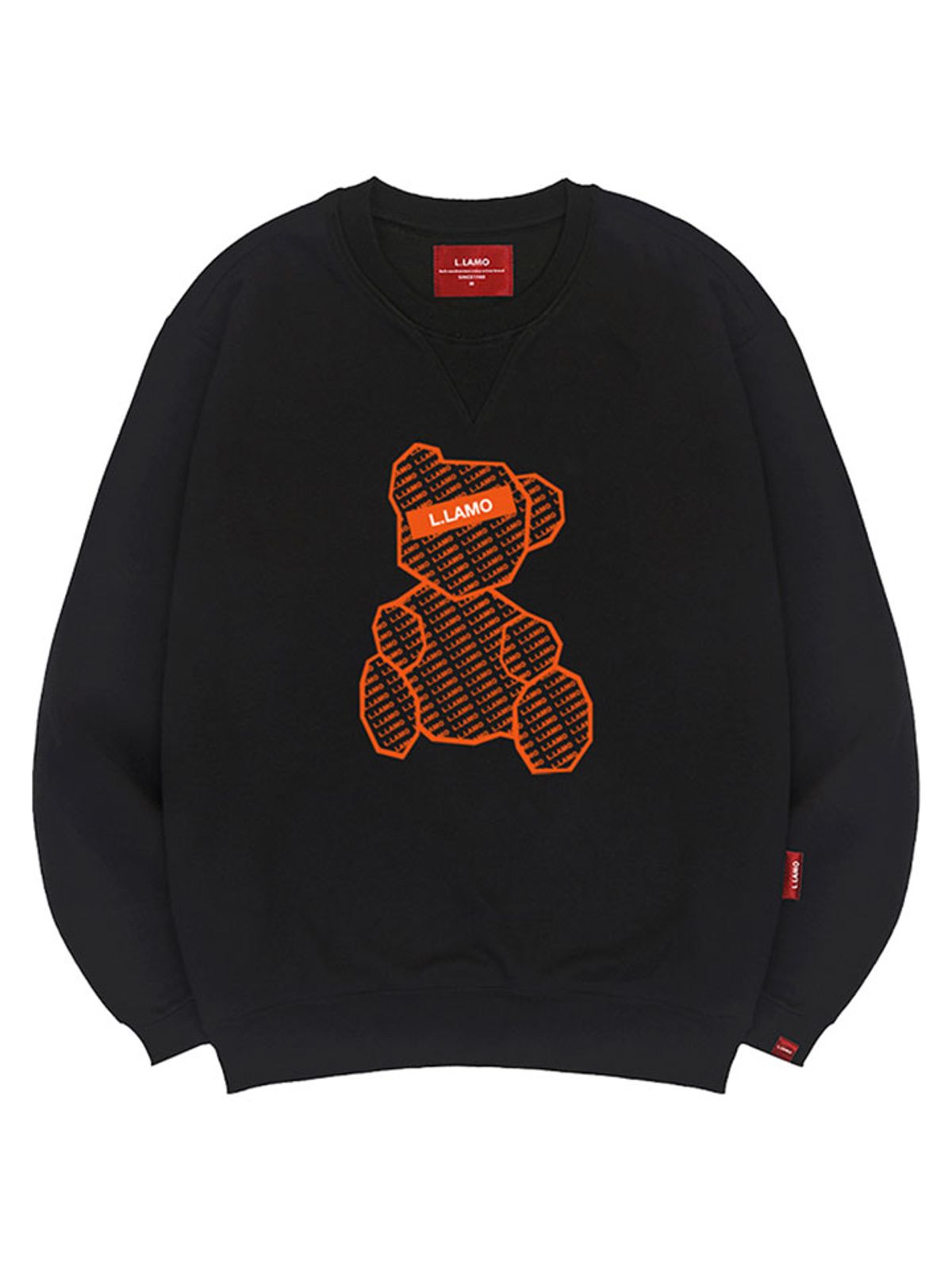 엘라모(LLAMO) 로고베어 맨투맨 남녀공용 빅사이즈 S~4XL