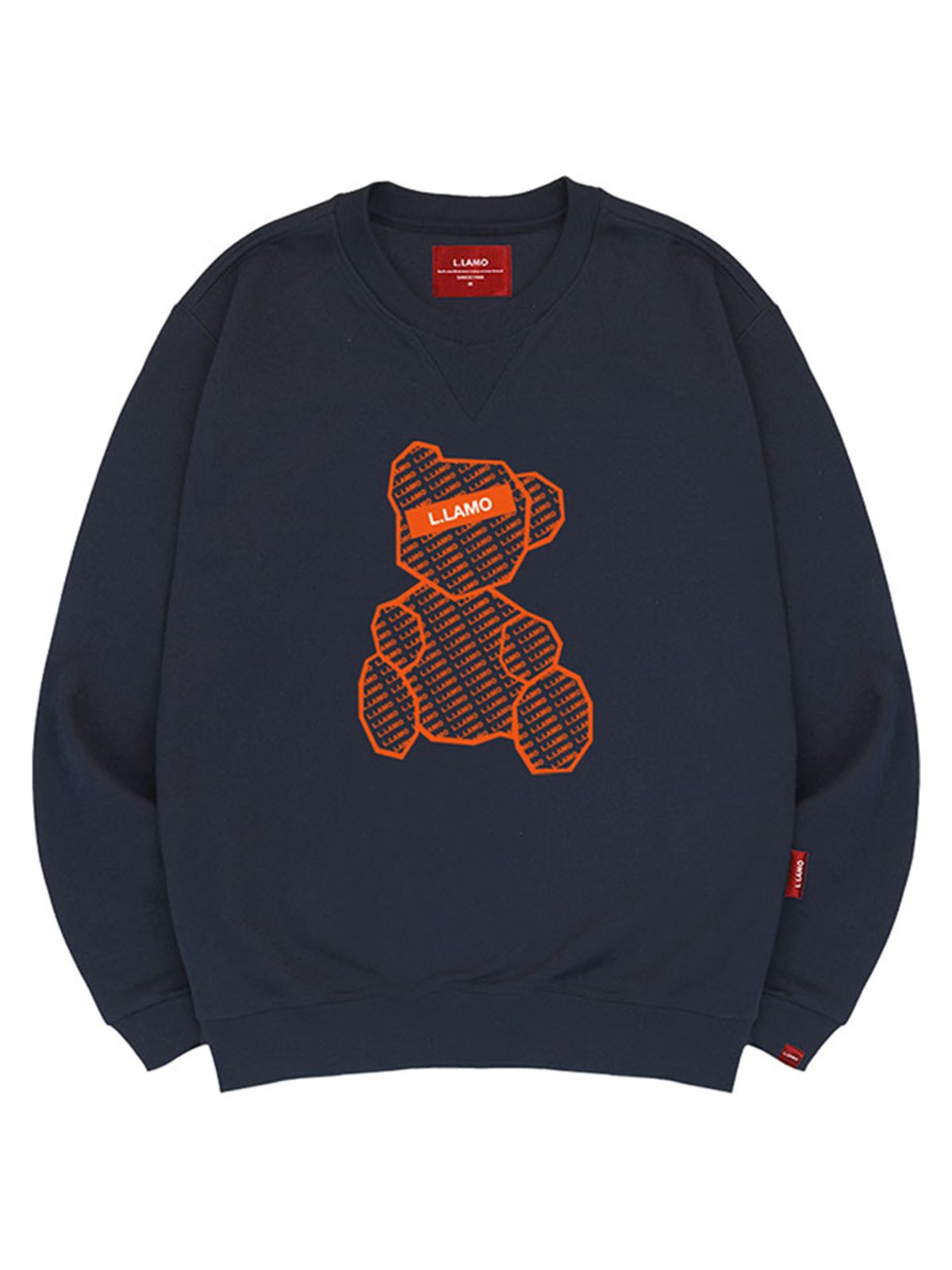 엘라모(LLAMO) 로고베어 맨투맨 남녀공용 빅사이즈 S~4XL