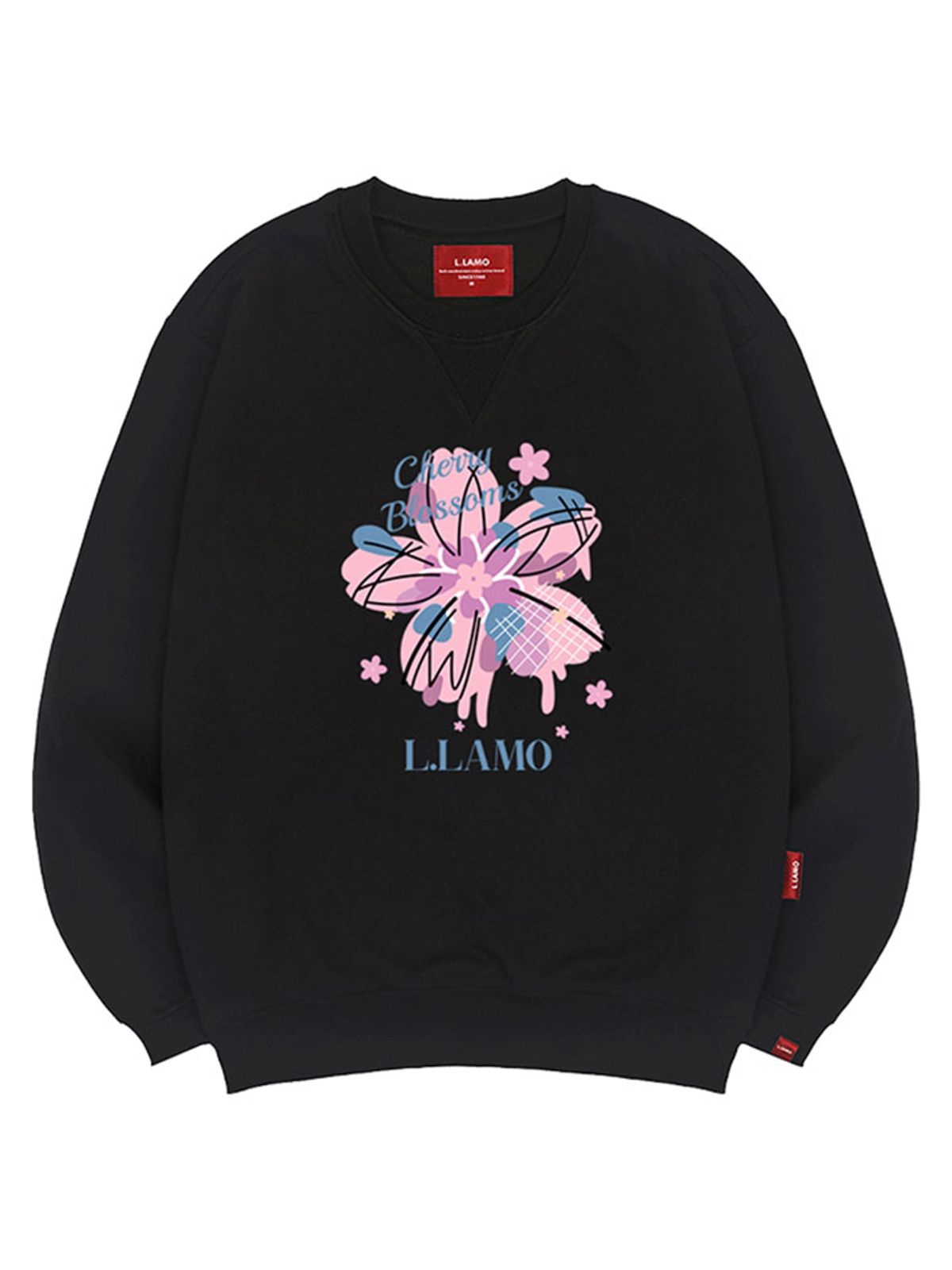 엘라모(LLAMO) 체리블라썸 맨투맨 남녀공용 빅사이즈 S~4XL