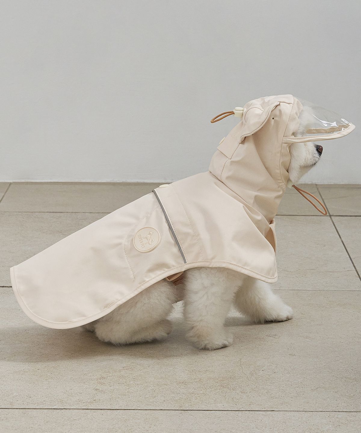 슈퍼펫(SUPERPET) 강아지 판초 레인코트 아이보리