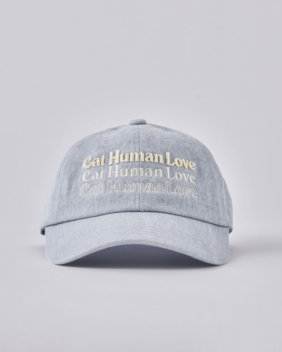 휴먼앤캣(HUMAN N CAT) 캣휴먼러브 쓰리 라인 피그먼트 볼캡 [라이트블루]