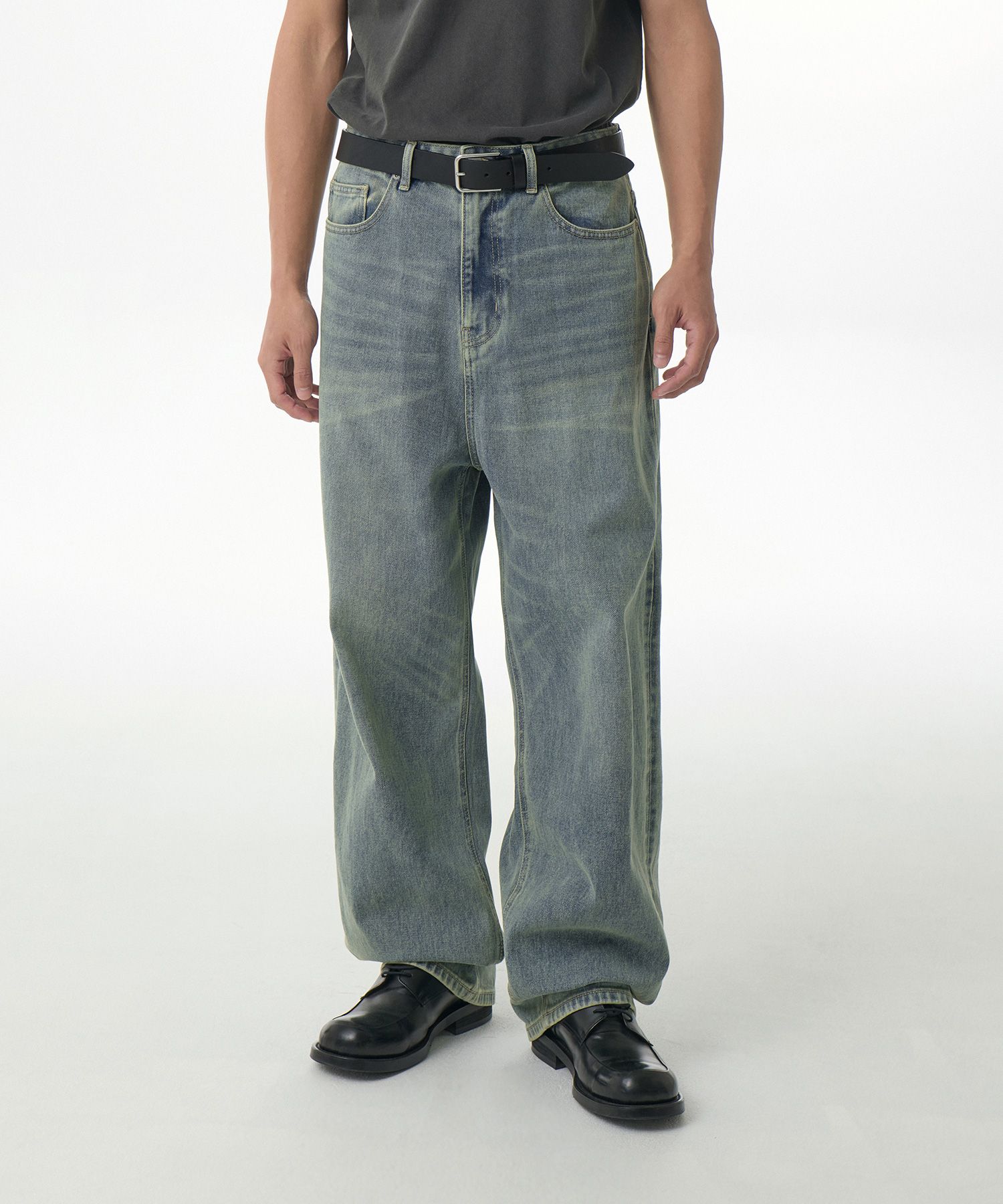 ★MUSINSA STANDARD★ Loose baggy denim pants rusty sky blue MUSINSA | MUSINSA STANDARD Loose Exhaust Denim Pants [Rusty