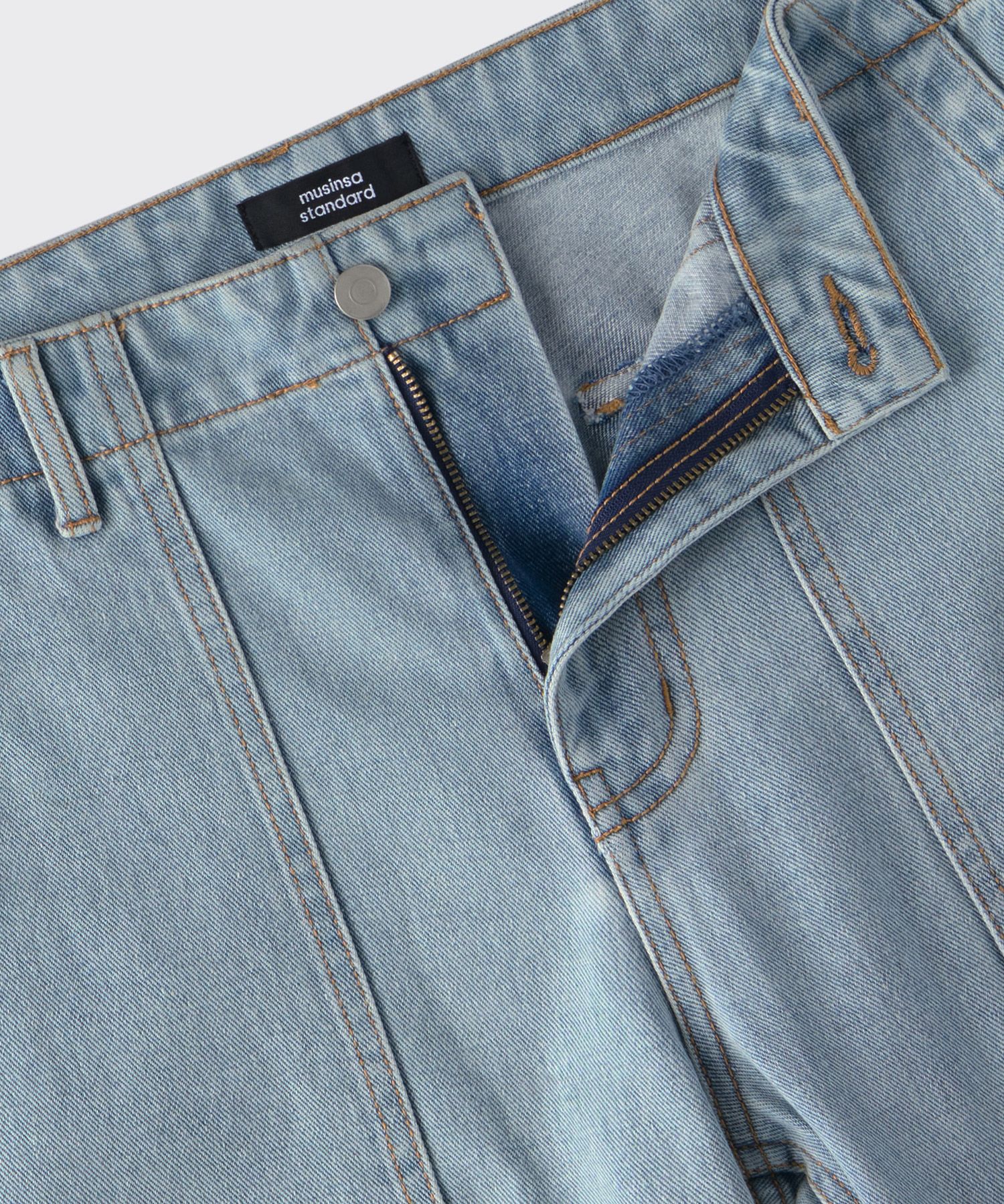 ★MUSINSA STANDARD★ Denim furtig pants sky blue MMDNP516-SB MUSINSA | MUSINSA STANDARD Denim Fatigue Pants [Sky Blue]