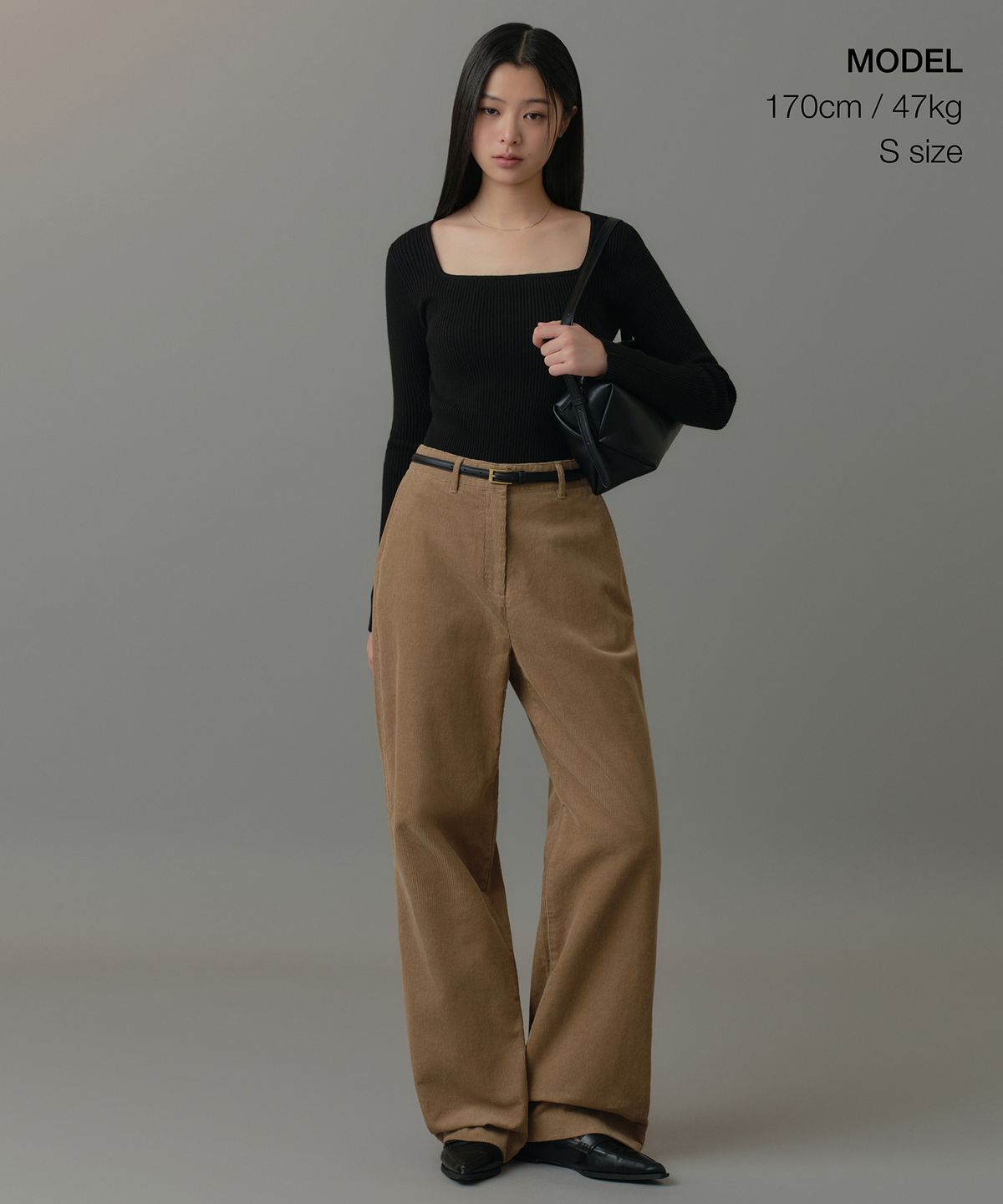 무신사 스탠다드 우먼(MUSINSA STANDARD WOMAN) 우먼즈 리브드 슬림 스퀘어 넥 니트 [블랙]