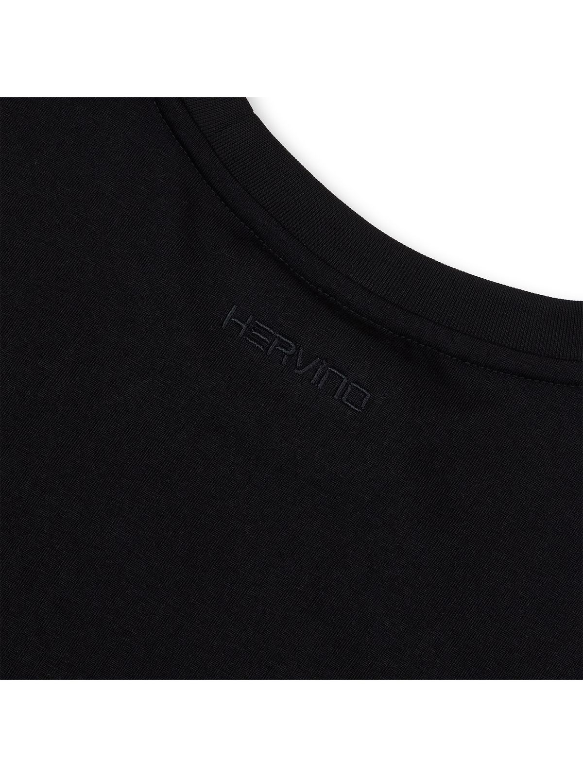 에르비노(HERVINO) 코튼 폴리 머슬핏 반팔티[블랙]
