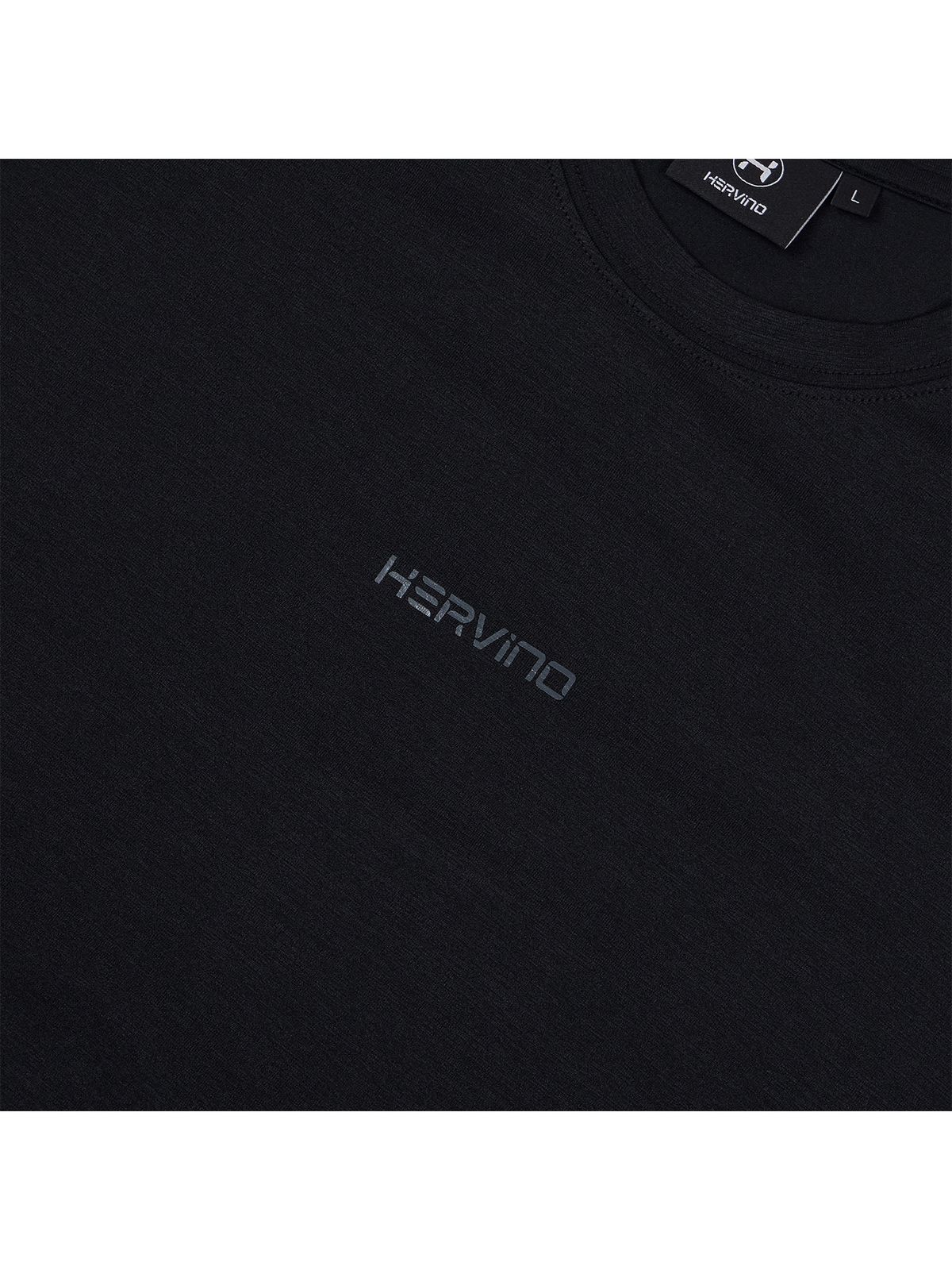 에르비노(HERVINO) 머슬 릴렉스핏 데일리 슬리브리스[블랙]