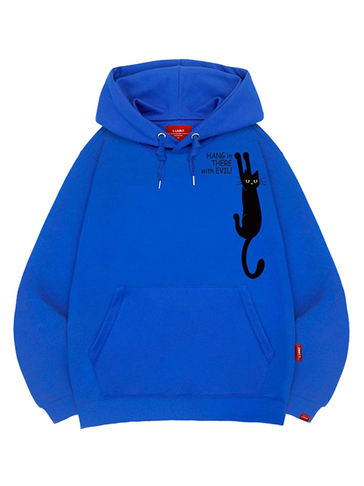 엘라모(LLAMO) 검은고양이 후드티 남녀공용 빅사이즈 M~4XL