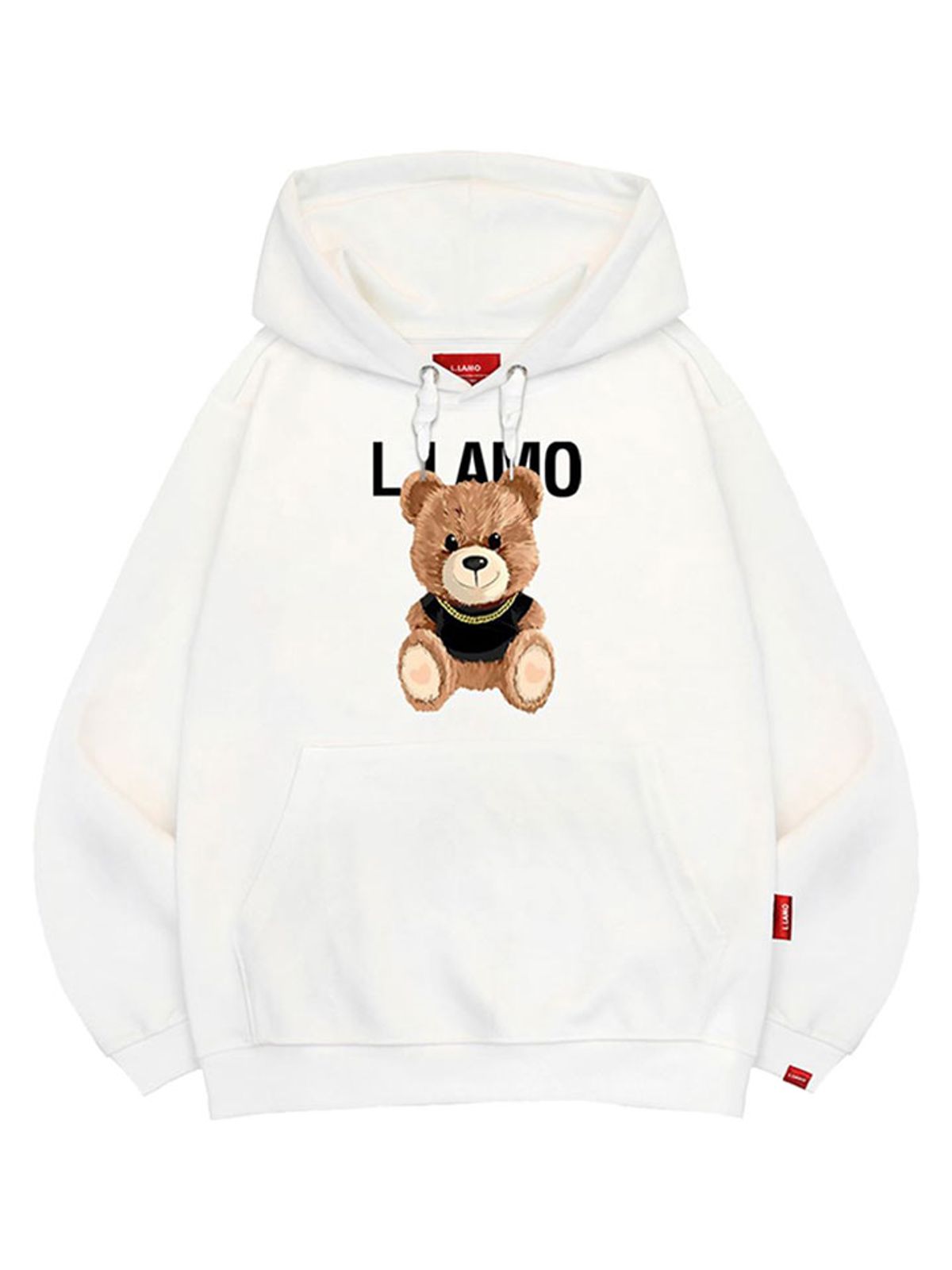 엘라모(LLAMO) 스마일곰돌 후드티 남녀공용 빅사이즈 M~4XL