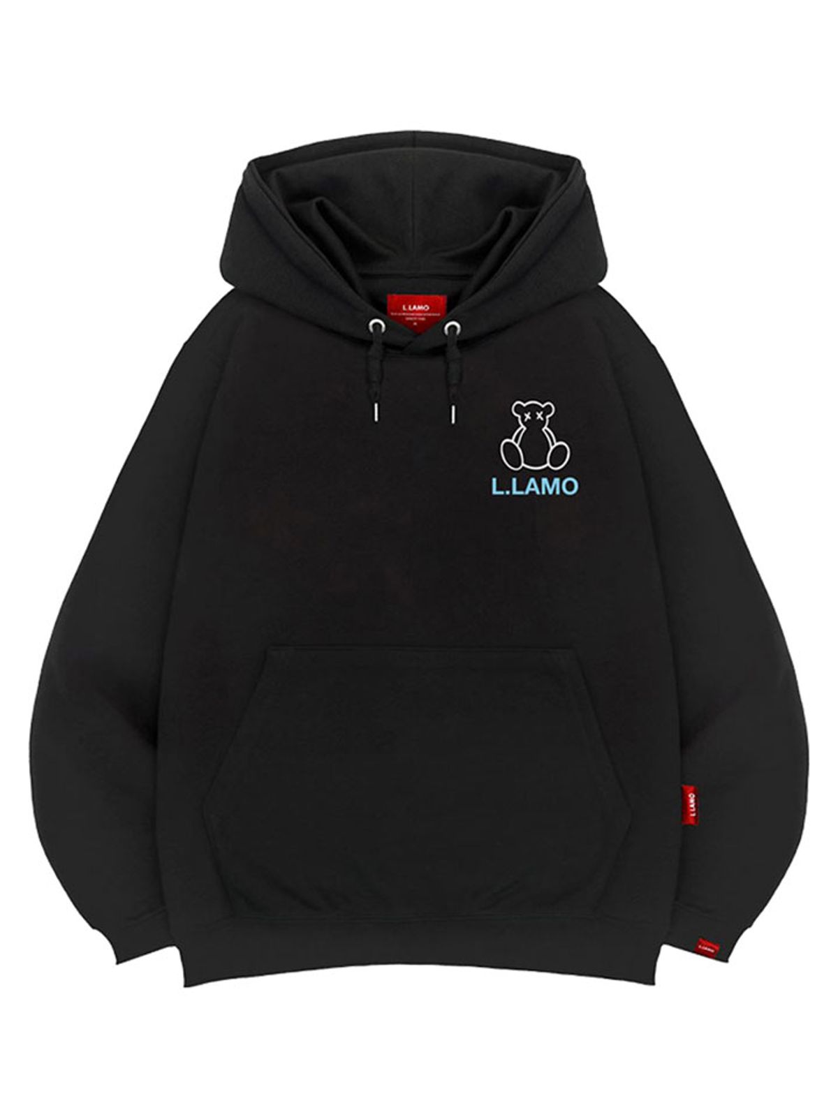 엘라모(LLAMO) 라인베어 후드티 남녀공용 빅사이즈 M~4XL
