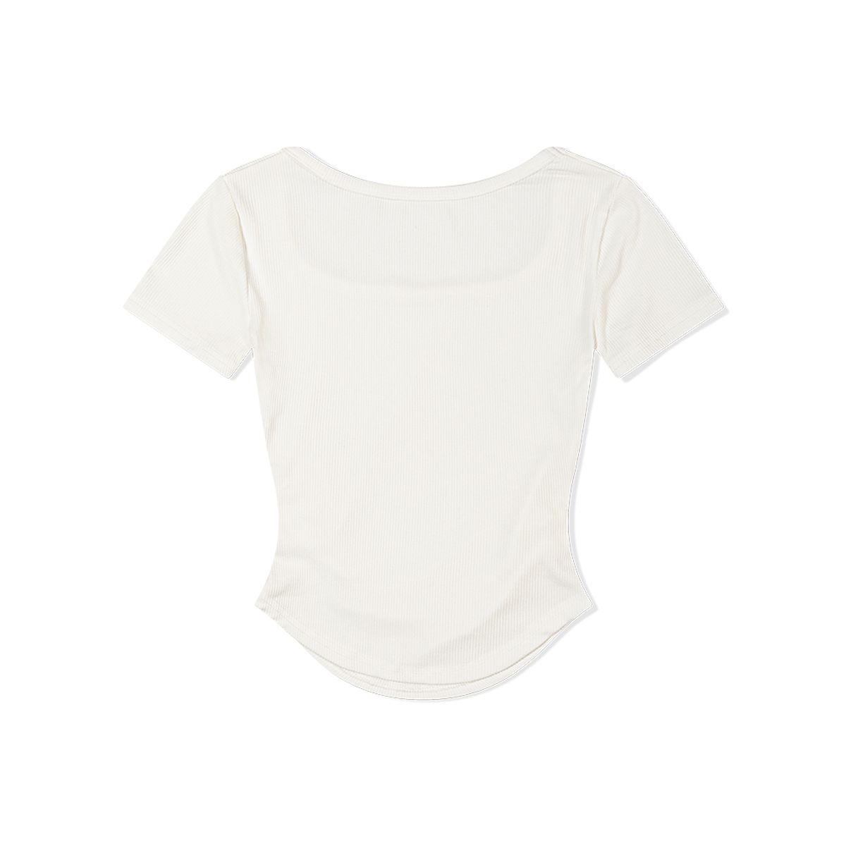 모아(MOAA) 사이드 셔링 U넥 숏슬리브 (WHITE)