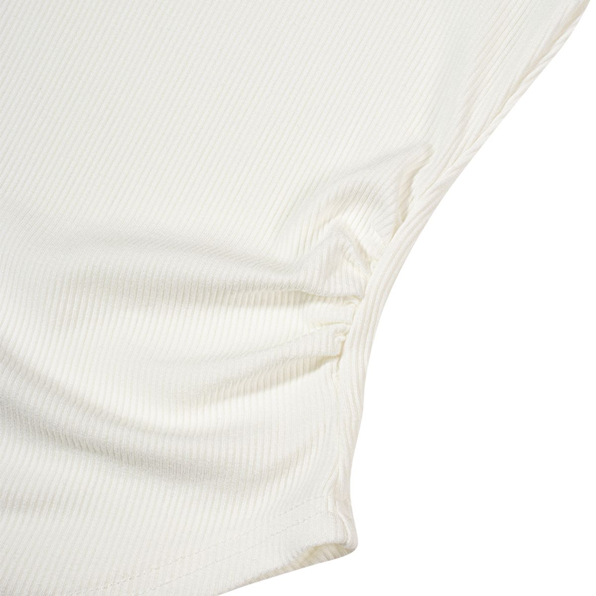 모아(MOAA) 사이드 셔링 U넥 숏슬리브 (WHITE)