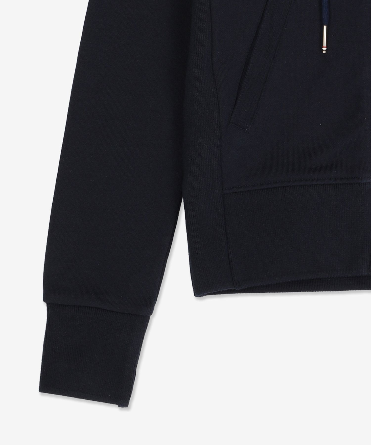 MUSINSA | THOM BROWNE 4 Bar Zip Up Hood - Navy / FJT001A00535415