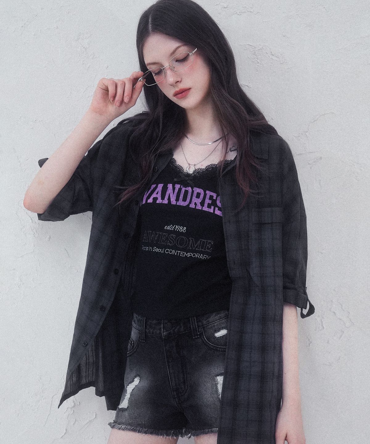 어반드레스(AVANDRESS) Smith Linkle Check Overfit Rollup Shirt - 3COL