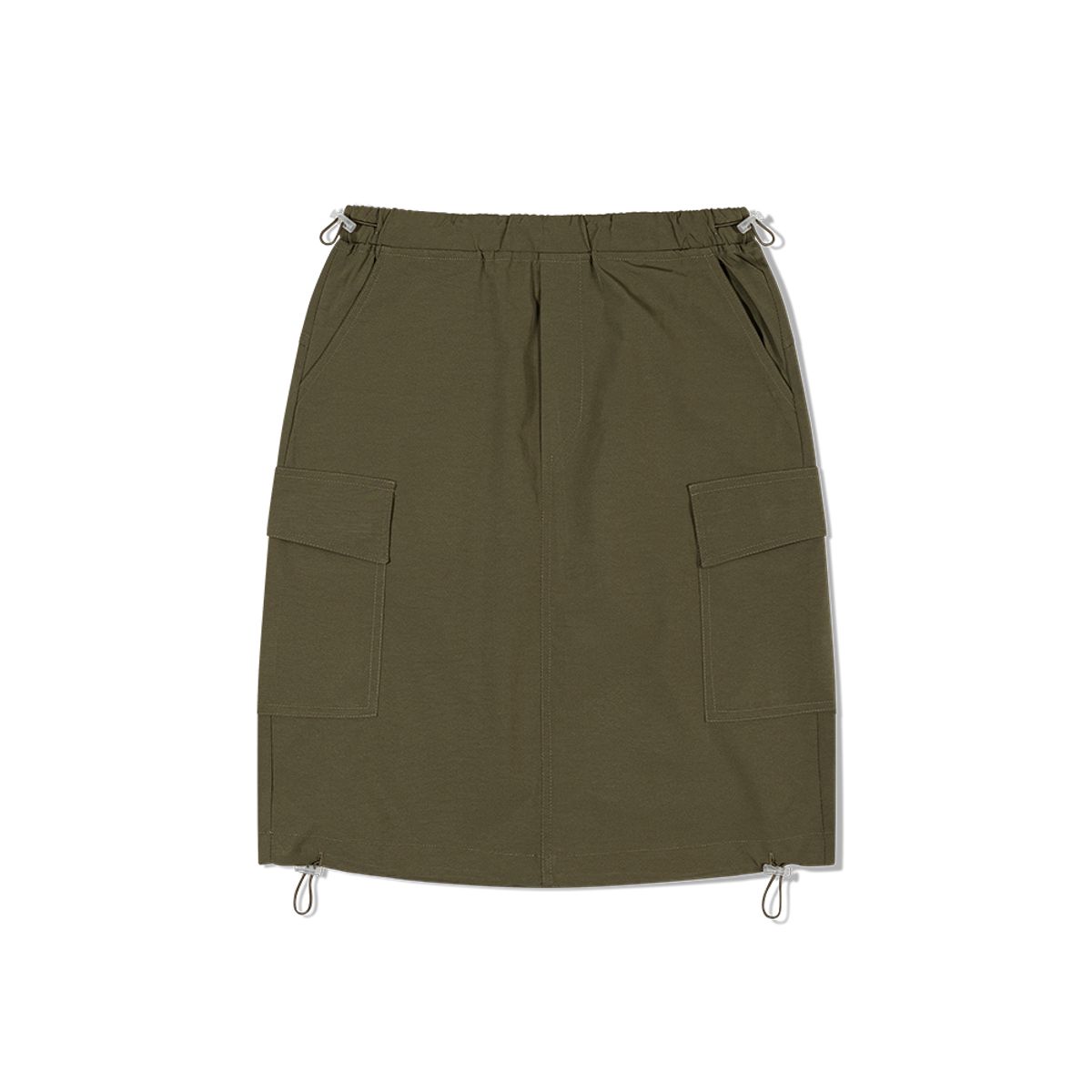 모아(MOAA) 스트링 카고 Knee length 스커트 (KHAKI)