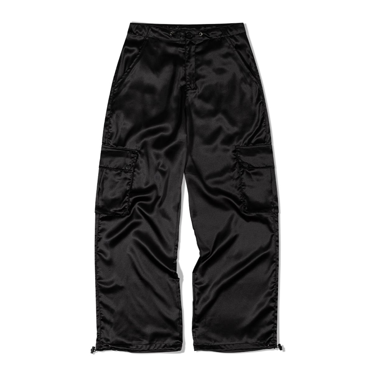 모아(MOAA) 새틴 카고 트라우저 (METALLIC BLACK)