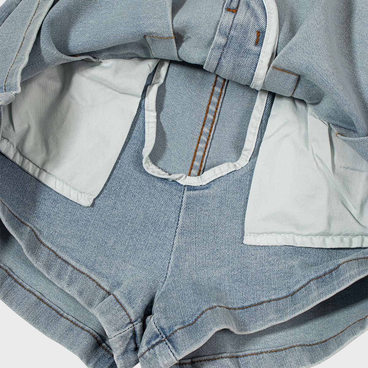 모아(MOAA) Culotte 데님 미니 스커트 (LIGHT JEAN BLUE)
