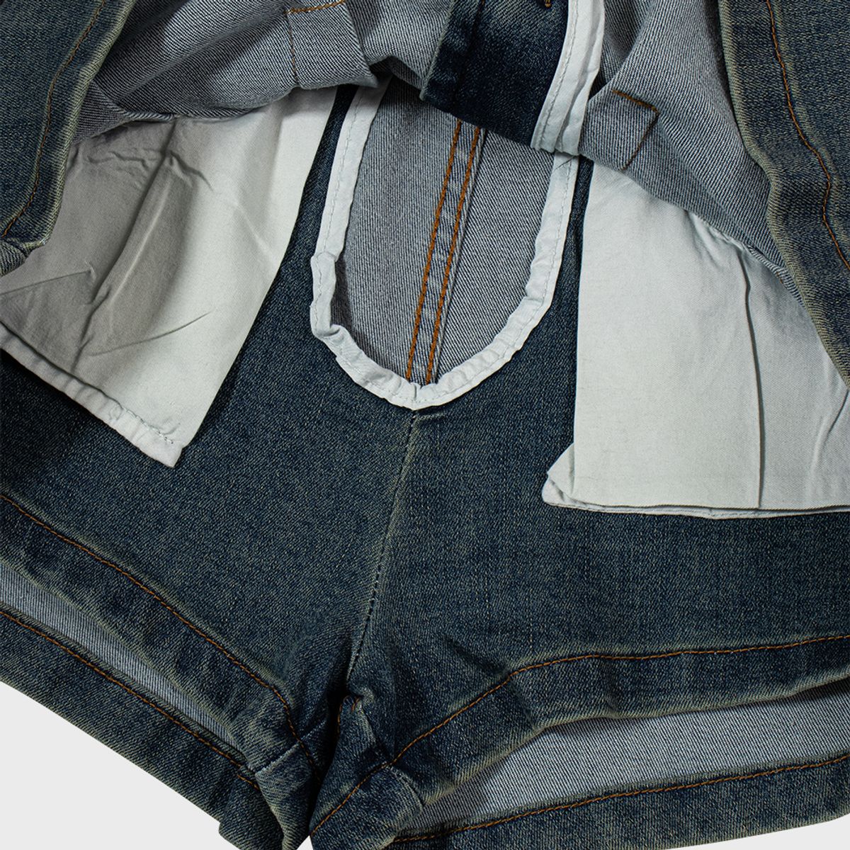 모아(MOAA) Culotte 데님 미니 스커트 (JEAN BLUE)