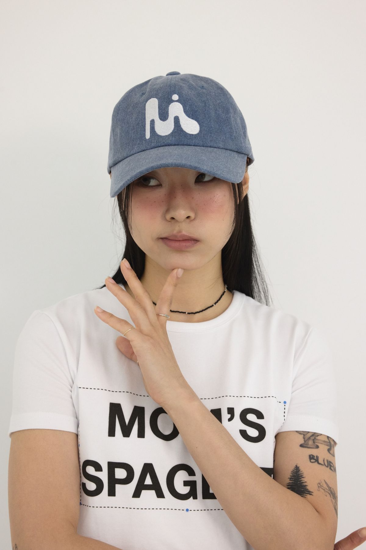 미와이후(MIYHOO) BIG LOGO BALL CAP ( WASHING DENIM )