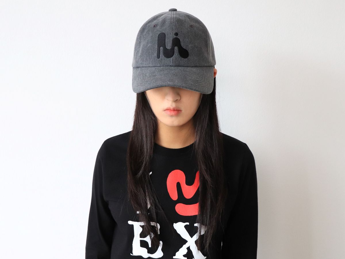 미와이후(MIYHOO) BIG LOGO BALL CAP ( WASHING CHARCOAL )